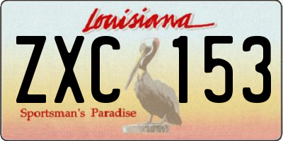 LA license plate ZXC153