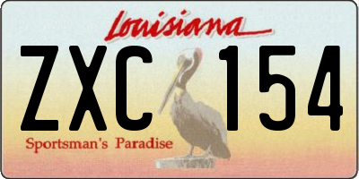 LA license plate ZXC154