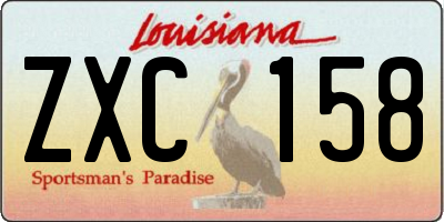 LA license plate ZXC158