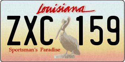 LA license plate ZXC159