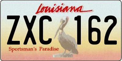 LA license plate ZXC162