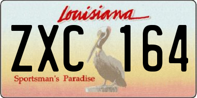 LA license plate ZXC164