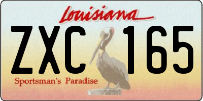 LA license plate ZXC165