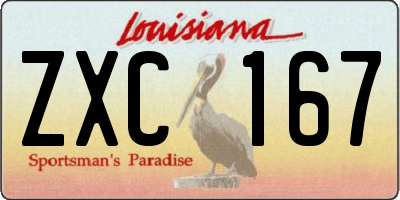 LA license plate ZXC167