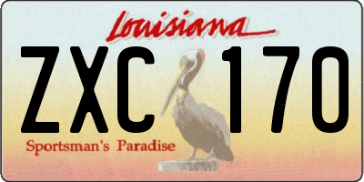 LA license plate ZXC170