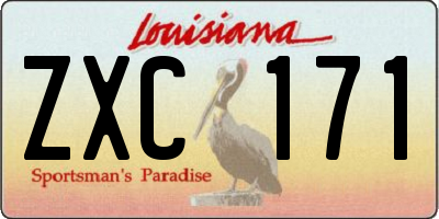 LA license plate ZXC171