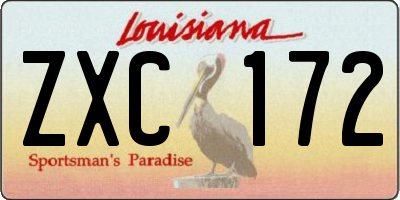 LA license plate ZXC172