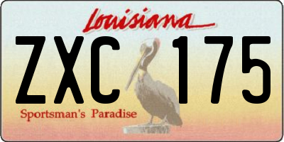 LA license plate ZXC175