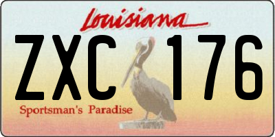 LA license plate ZXC176