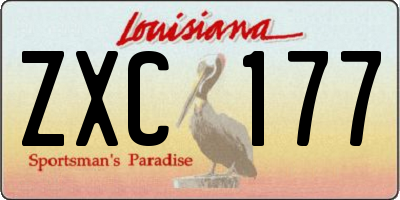 LA license plate ZXC177