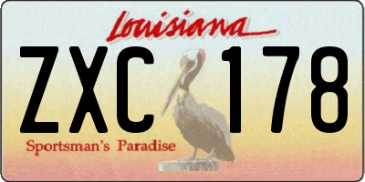 LA license plate ZXC178