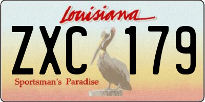 LA license plate ZXC179