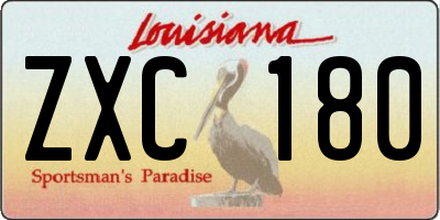 LA license plate ZXC180