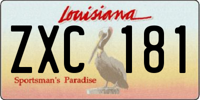 LA license plate ZXC181