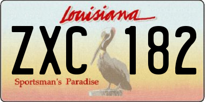 LA license plate ZXC182