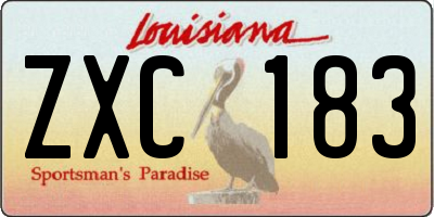 LA license plate ZXC183