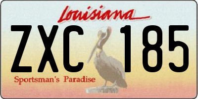 LA license plate ZXC185