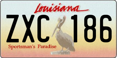 LA license plate ZXC186