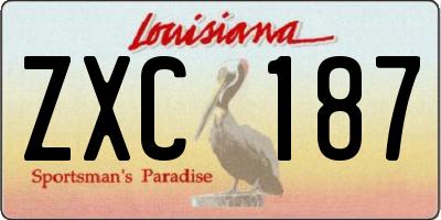 LA license plate ZXC187