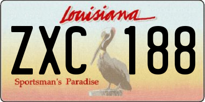 LA license plate ZXC188