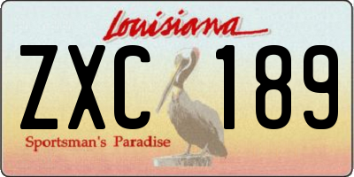 LA license plate ZXC189