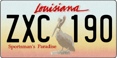 LA license plate ZXC190