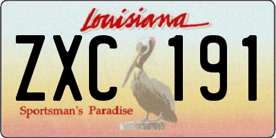 LA license plate ZXC191