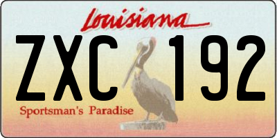 LA license plate ZXC192