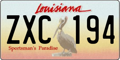 LA license plate ZXC194