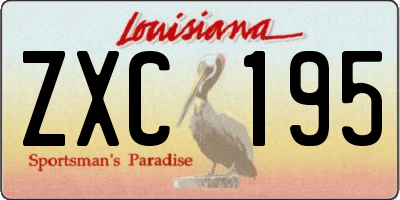 LA license plate ZXC195