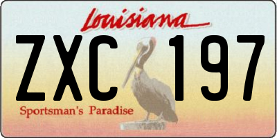 LA license plate ZXC197