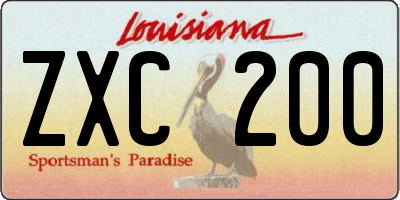 LA license plate ZXC200