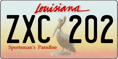 LA license plate ZXC202