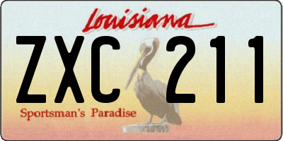 LA license plate ZXC211