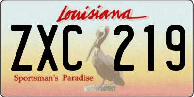 LA license plate ZXC219