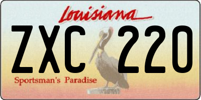 LA license plate ZXC220