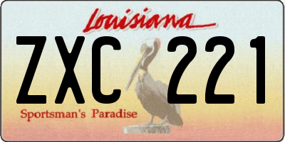 LA license plate ZXC221