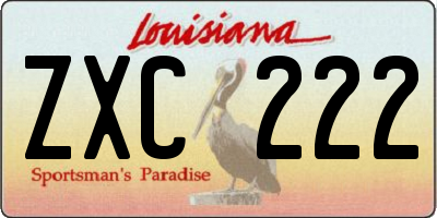 LA license plate ZXC222