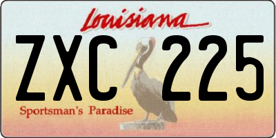 LA license plate ZXC225