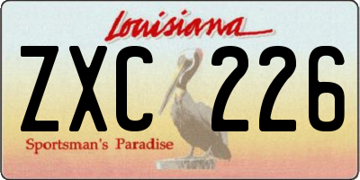 LA license plate ZXC226