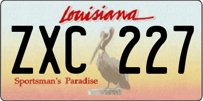 LA license plate ZXC227