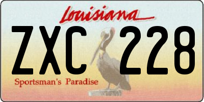 LA license plate ZXC228