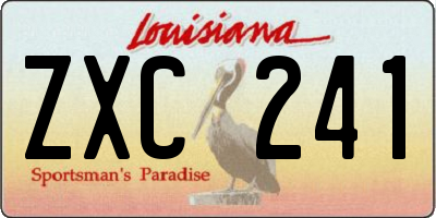 LA license plate ZXC241