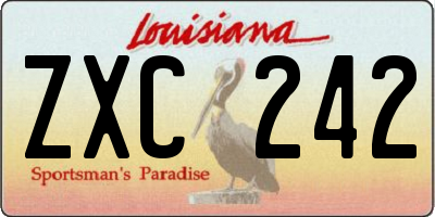 LA license plate ZXC242