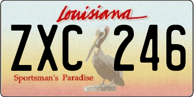 LA license plate ZXC246