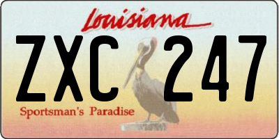 LA license plate ZXC247