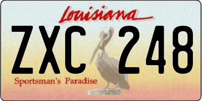 LA license plate ZXC248