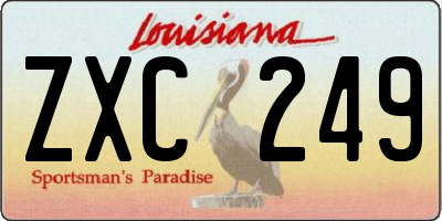 LA license plate ZXC249