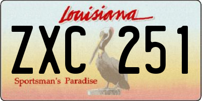 LA license plate ZXC251