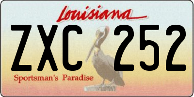 LA license plate ZXC252